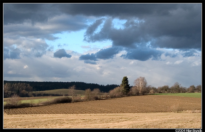 Early spring scenery. Boheamian Highlands, Czech Republic